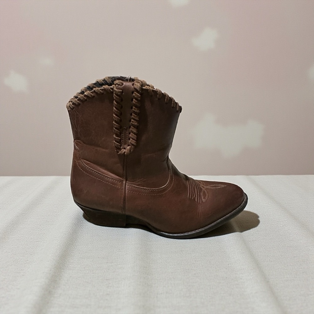 Shyanne Sawyer Dolly Terra Women’s.Leather Western Ankle Boots Brown Size 9